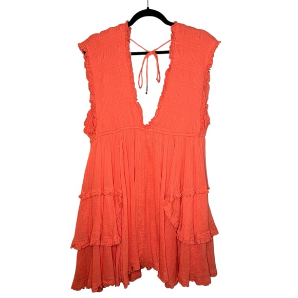 NEW Free People Endless‎ Summer Antoinette Mini Dress in Coral - Picture 5 of 9